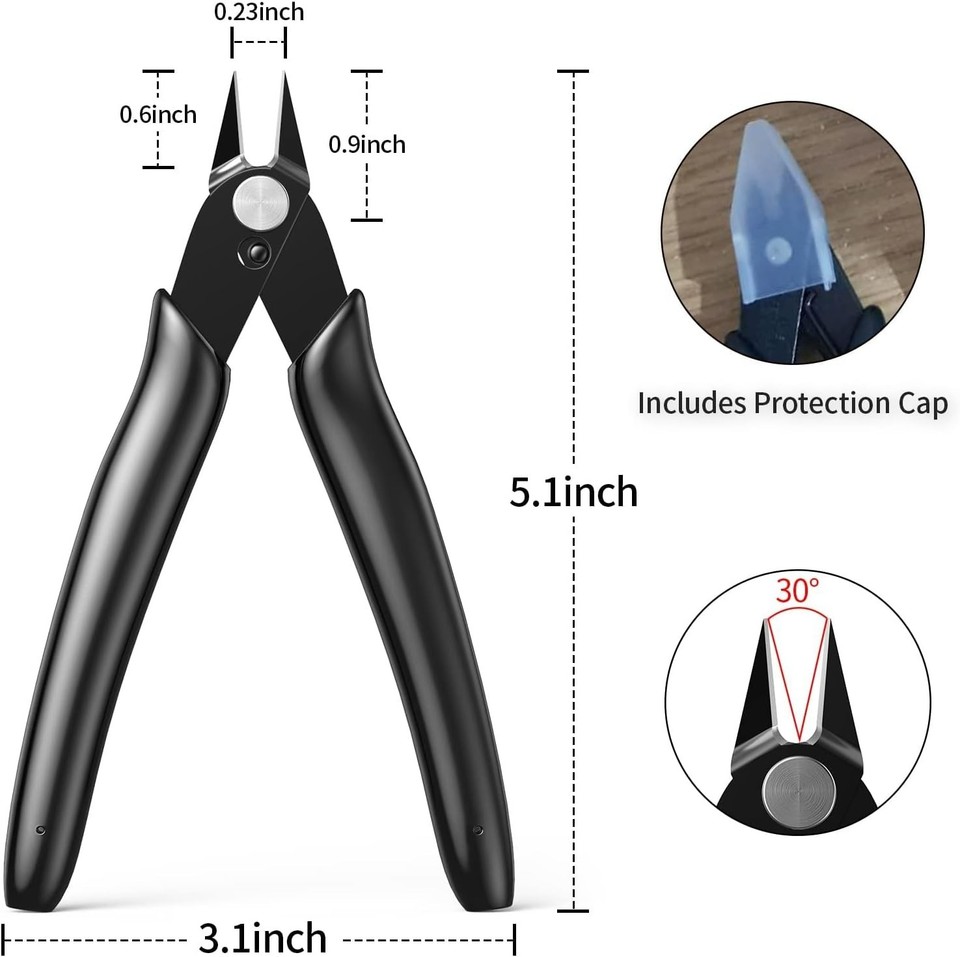 5-Inch 170 Flush Wire Cutters – Side Cutting Pliers, Carbon Steel, Insulated Handles-767401