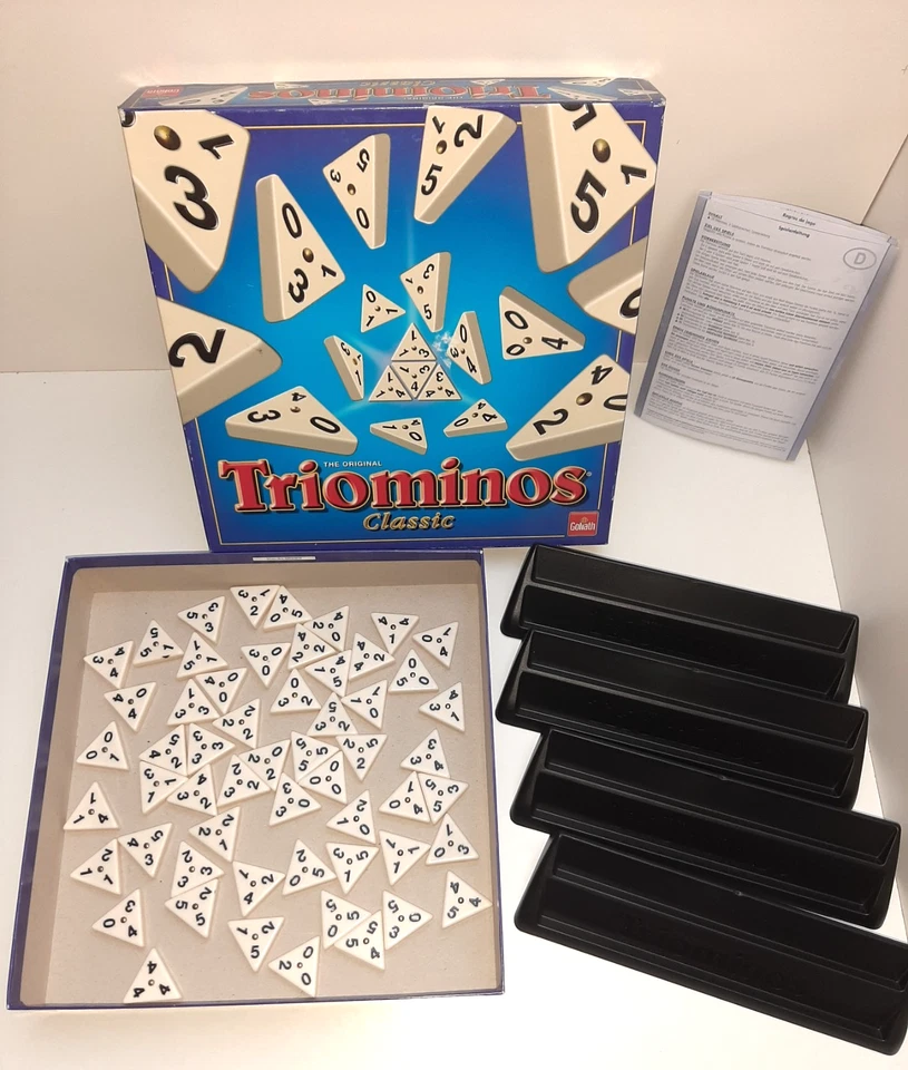 selten:  Triominos Classic Goliath Spiele Familienspiel massive Steine TOP - Bild 2 von 4