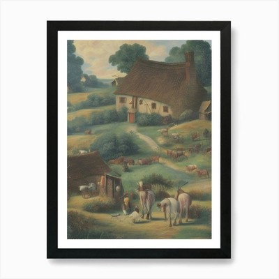 Land Szene 4 Kunstdruck gerahmt Wandbild Poster Leinwanddruck Bild