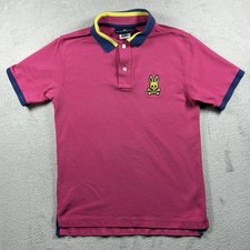 Psycho Bunny Youth XL 18/20 Pink short sleeve polo preppy skull  bones 351
