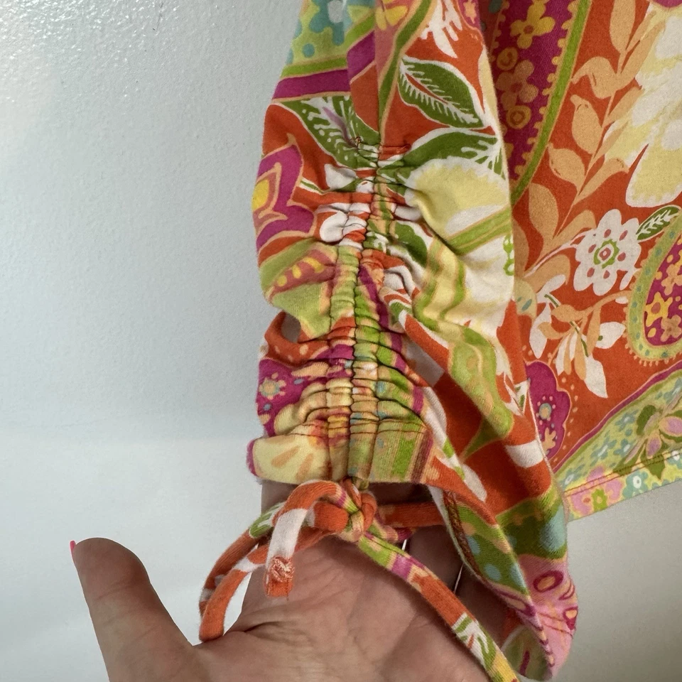 Vintage 90s Y2K Caribbean Joe T-shirt XL Colorful Floral Tropical Hawaiian Beach - Image 3 of 4