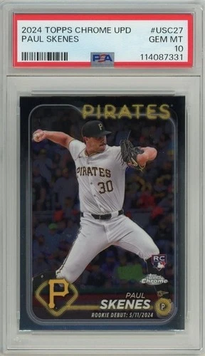 2024 Topps Chrome Update Paul Skenes Base RC #USC27【PSA 10 GEM MT】
