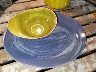13'' X 10.25'' Steelite Blue Platter High End Commercial Restaurant Pottery 