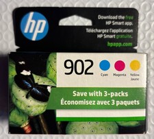 HP 902 Ink Cartridge Combo 3 Pack Cyan Magenta Yellow for HP Printers 6/2027