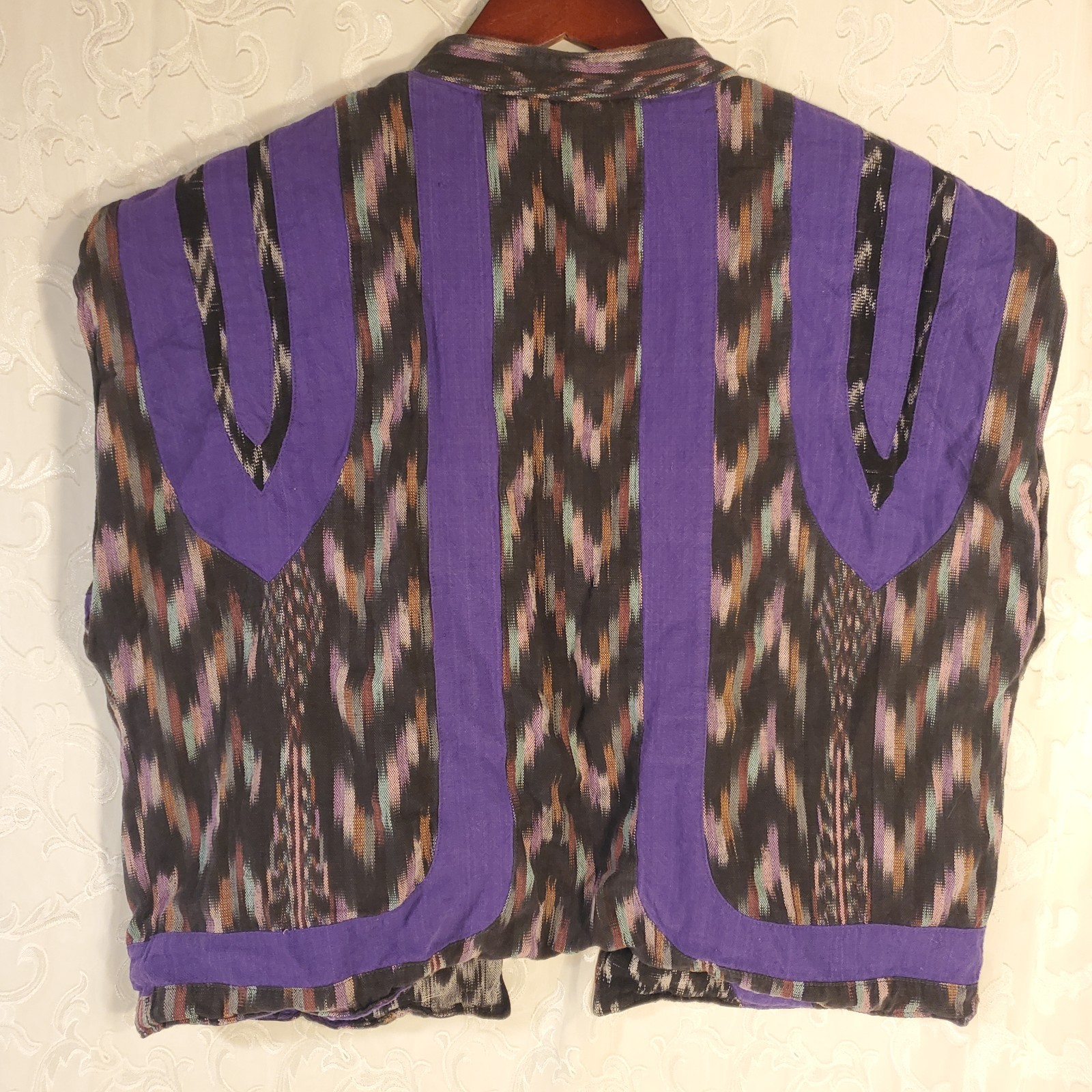 Vintage Guatamalan Patchwork Reversible Vest Fest… - image 5