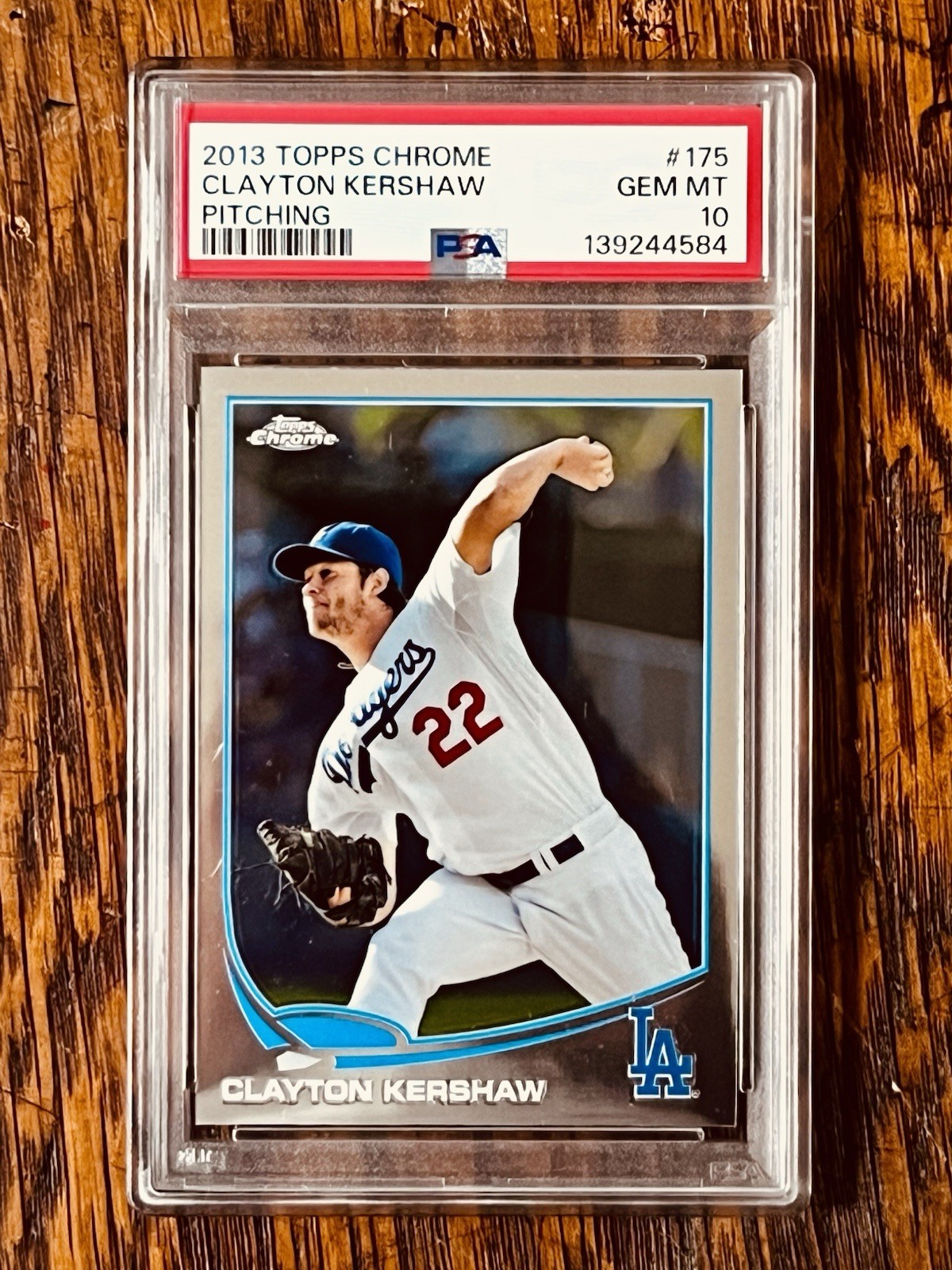 2013 Topps Chrome Clayton Kershaw #175 Los Angeles Dodgers PSA 10 GEM MT