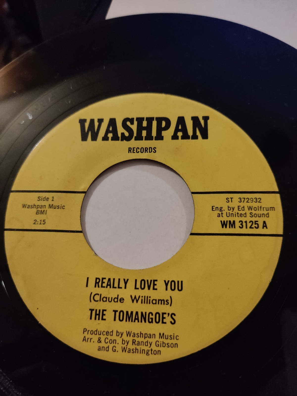 The Tomangoes I Really Love You Northern Soul Stomper. Washpan Records 45