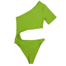 ALO Yoga Body Wave One-Piece Bodysuit Monokini XS Green Apple Cutout EUC B50