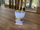 Degenhart Glass  Heart Sweetheart Toothpick Holder  Grey Tomato Vintage
