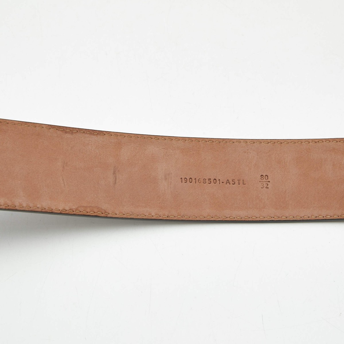 Fendi F Logo 80 CM Buckle Belt Brown Zucca Embossed Leather | eBay