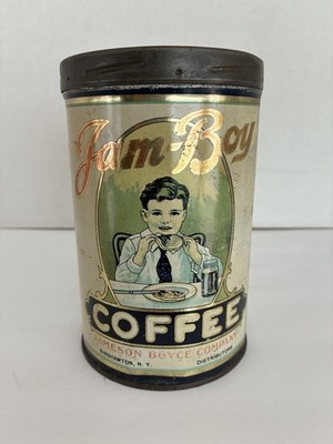 Vintage Jam-Boy Coffee Tin 1 lb., Jameson Boyce Co., Binghamton, NY