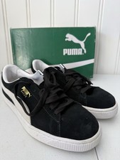 Puma Suede Classic Mens Size 9 Black White Sneakers 352634-03 With Box