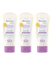 3 Pack Of Aveeno Baby SPF 50 Zinc Oxide Sunscreen 3oz – EXP 06/2026+