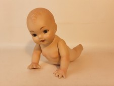 Porcelain Crawling Baby Doll Vintage Articulated Arms & Head HELA 88 Approx. 10"