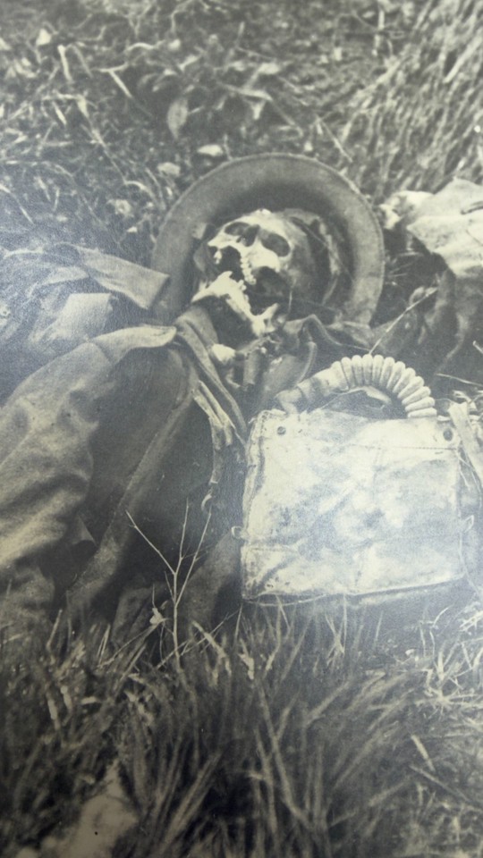 WWI Battlefield Skeleton Corpse War Photo Vintage Original Print Brodie ...