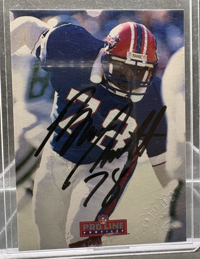 1992 Pro Line Bruce Smith auto card-card # 3 of 9-Buffalo Bills
