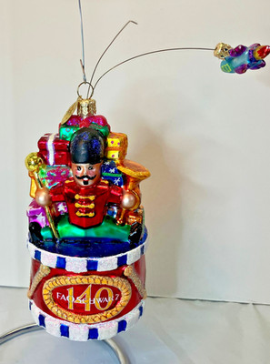 Radko Rare Ornament FAO SCHWARTZ 140th Anniversary, Toy Drummer, Flying Planes