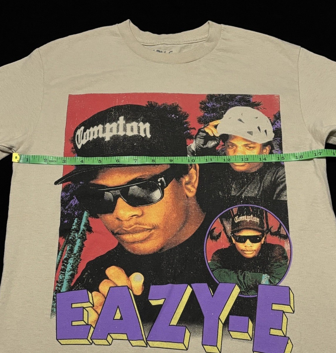 Eazy E T-Shirt Size Small Adult Rap Tee Retro Rapper Khaki Short
