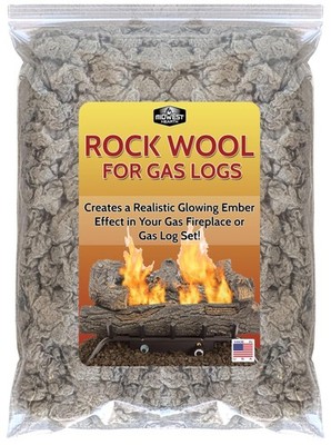 Rock Wool for Gas Logs   6 oz | Glowing Embers Effect for Gas Fireplace and G...
