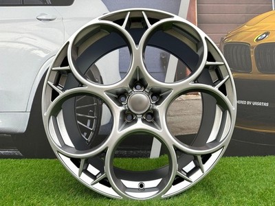 4X R18 Inch 5x110 Alfa Romeo Stelvio Style Hyper Black Wheels: Fits For Giulia