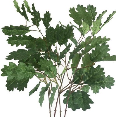 4Pcs Artificial Oak Tree Leaf Stems with Fruits Faux Oak Tree Branches Green