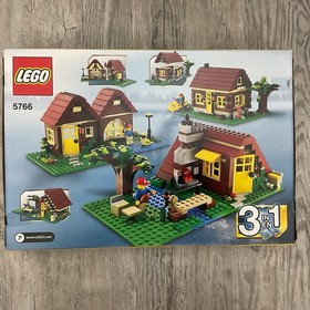 LEGO 5766 CREATOR: Log Cabin 3 In 1 BBQ Cookout Tree Boat Canoe 355 Pieces 2011