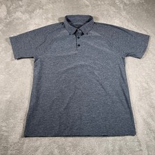 RHONE Commuter Polo Shirt Mens Large Heathered Gray Short Sleeve Athletic Golf