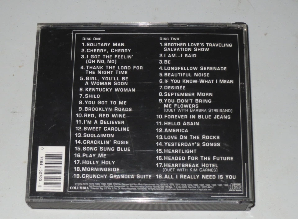 Neil Diamond - The Greatest Hits 1966-1992 (2 CD Set) 1992 Columbia ~ Fatbox - Image 2 of 2