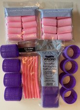 NOS LOT 28 Hair Rollers, Clip 10 Small/8 Med, Stick 4 Large, Bend 6 Bigoudis