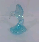 RARE Fenton Celeste Blue Stretch Glass Hummingbird 5066 KJ  4 1/4" MINT