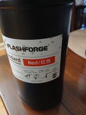 Flashforge Standard Photopolymer 3D Printer Rapid Resin RED  QT.