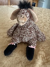 "De colección Manhattan Toy Company punta de burro dedos 7"" Terrycloth 1999 peluche raro"