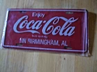 Coca Cola License Plate Vtg Enjoy Coke Birmingham AL. New Old Stock 1990's