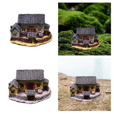 2-6er Pack Micro Dorf Haus Handwerk simulierte Landhaus Ornament für Hof Tischplatte