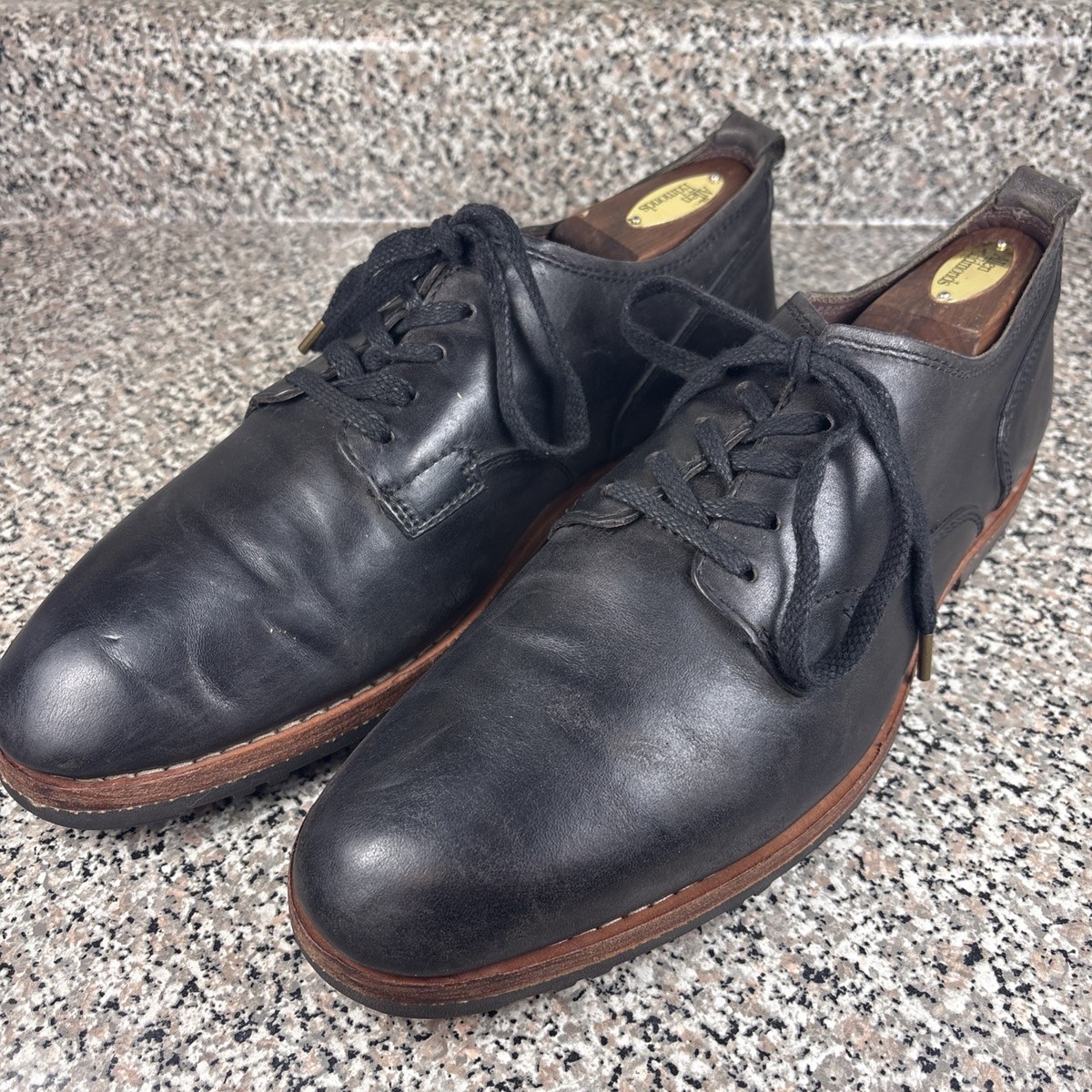 Timberland Boot Company Bardstown Black Leather Plain Toe Derby Men's 10 EUC View 3