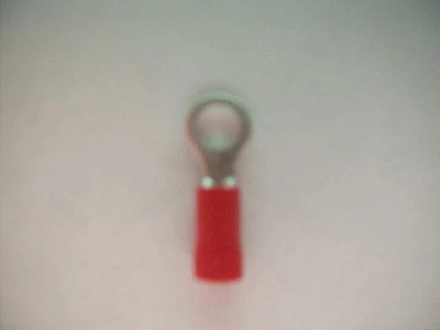 100 Red 22-18 Ga AWG Gauge #10 Car Power Wire Ring Terminals Connectors Crimp - Image 2 of 2