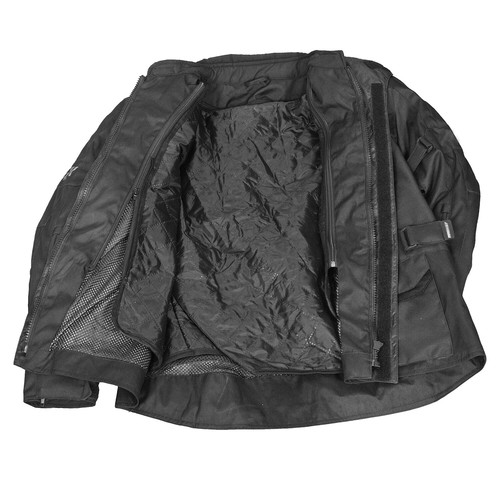 Chaqueta moto touring biker chaqueta hombre negro verde | Pielini impermeable - Imagen 3 de 7