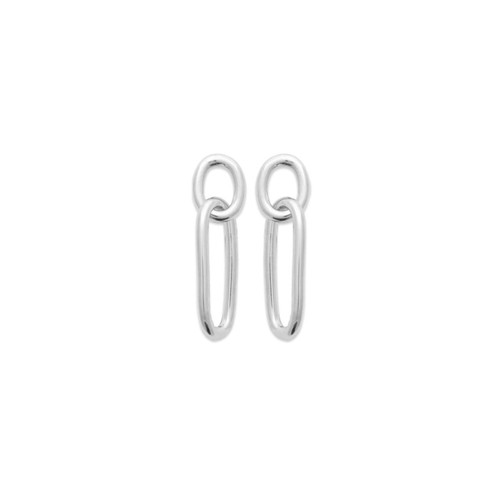 Boucles D'oreilles Pendantes étoiles/chaîne - Argent Massif 925 Rhodié - Neuf Avec étiquettes
