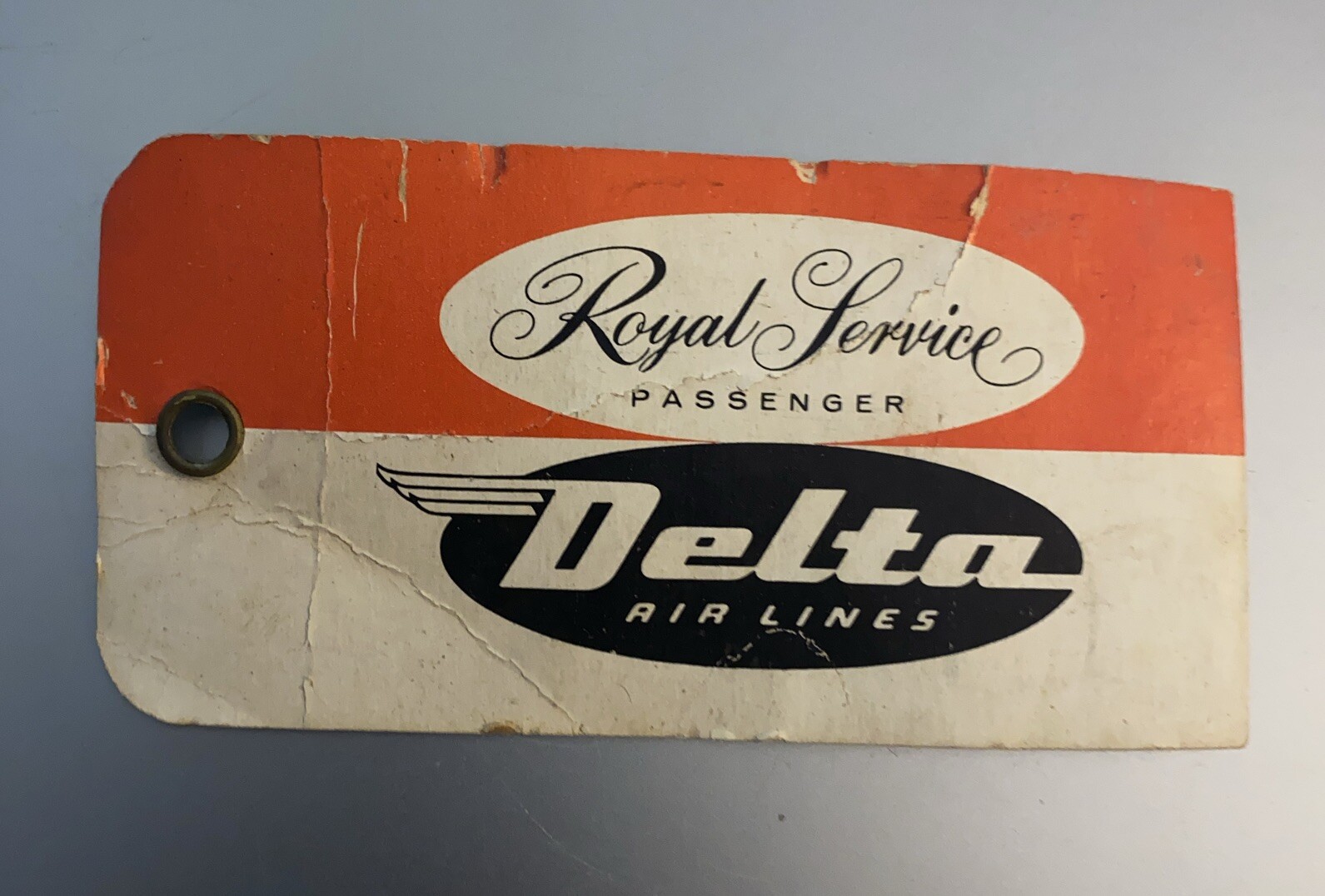 Vintage 1958 Delta Airlines Royal Service Carry On  Baggage Tag – Retro Airline