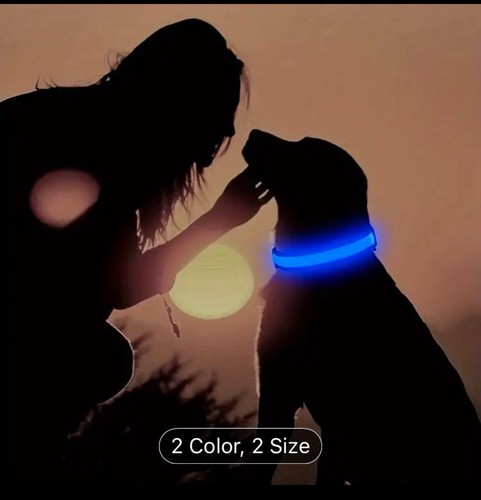 2pcs USB Rechargeable LED Dog Collar - Adjustable, Comfortable Nylon Safety - 第 4/12 張圖片