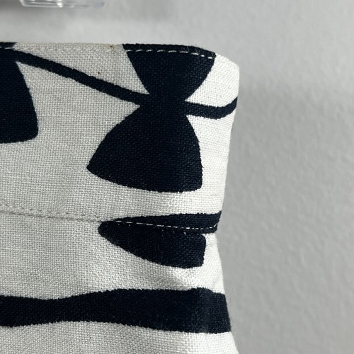 Louis Feraud Vintage Kite String Bow Pencil Skirt 16 Cream Black Linen blend - Picture 5 of 15