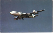 Vintage United Airlines Boeing 720 Chrome Postcard Unposted Landing in Denver CO