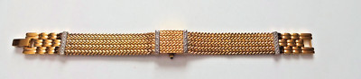 Anne Klein Diamond Swiss Watch Gold Plated Mesh Bracelet Hiden Face