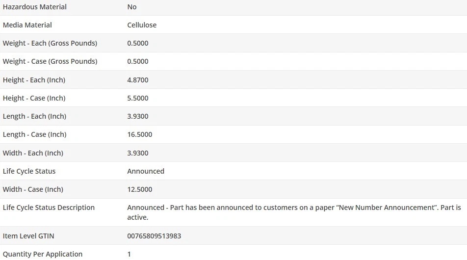 Filtro de aceite de motor OEM WIX para MERCEDES-BENZ 280SEL 1972-1973 V8-4,5 L Foto 4 de 4