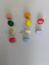 Shiny Apple Plastic Button - 14mm / 1/2 inch - Dill Buttons (Choose Color)