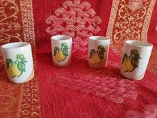 4 Bicchieri Limoncello Ischia terracotta limone ceramica smaltata