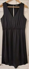 Madewell Little Black V Neck Sleeveless Midi Dress, Size 6