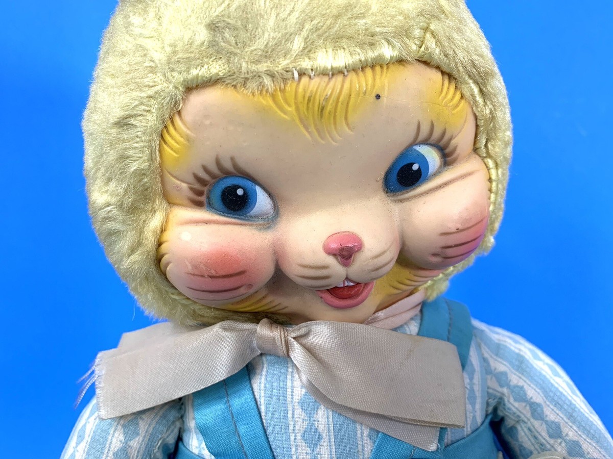 RARE Vintage GUND Plush Rubber Face Doll Rabbit Bunny Girl RARE Vintage GUND Plush Rubber Face Doll Rabbit Bunny Girl