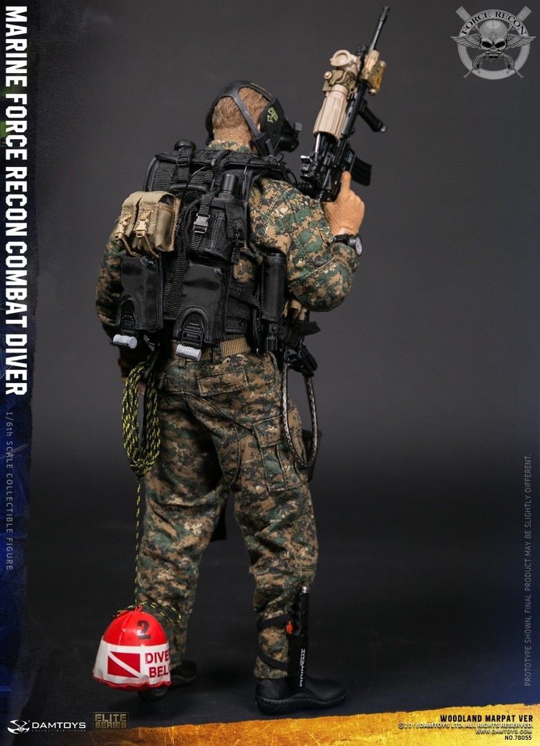 DAMTOYS 78055 USMC Marine Recon Combat Diver WOODLAND MARPAT 1/6