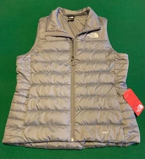 New! Womens THE NORTH FACE TNF LDS 550 DOWN PUFFER VEST MEDIUM GRAY HEATHER